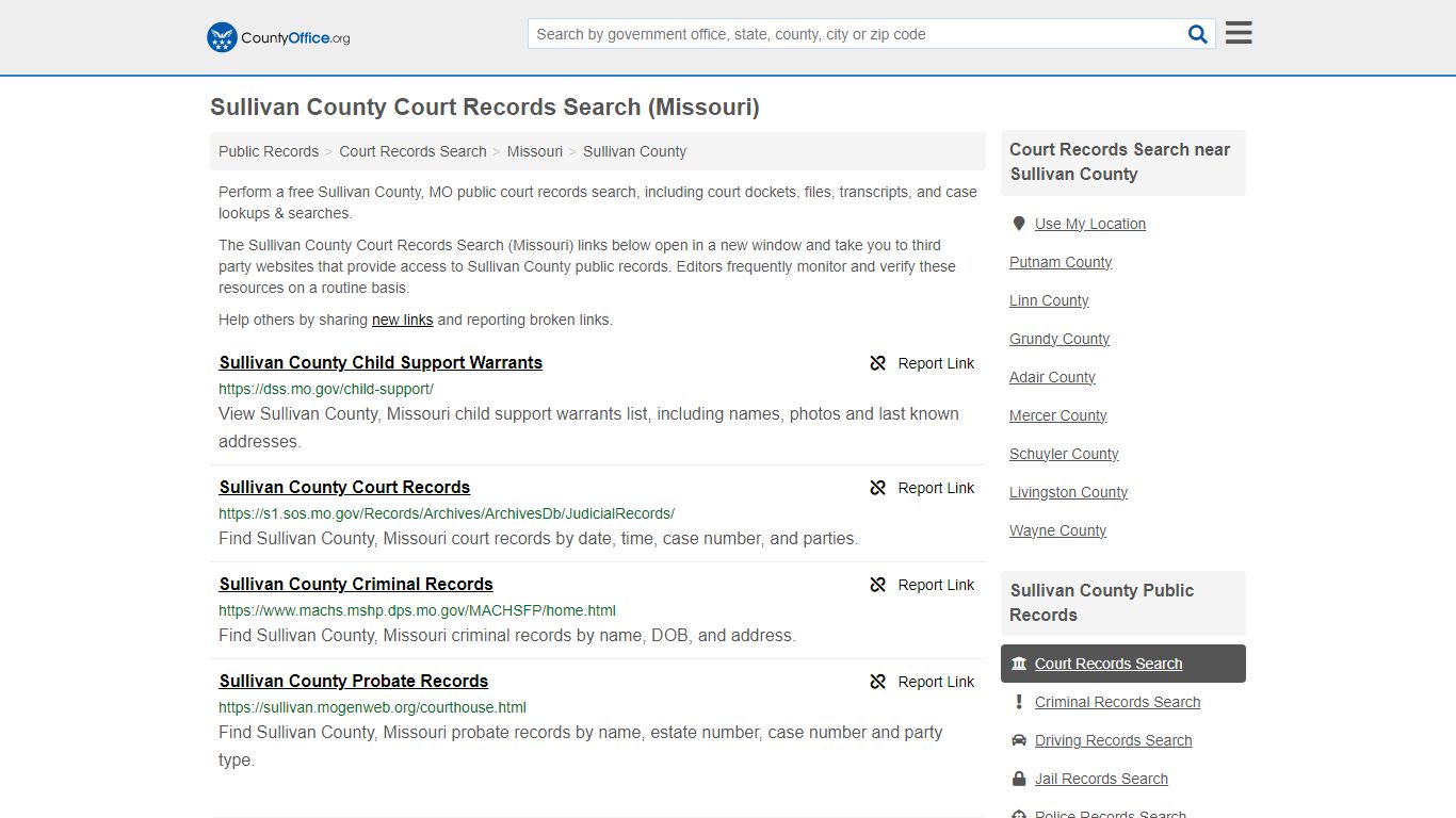 Sullivan County Court Records Search (Missouri) - County Office